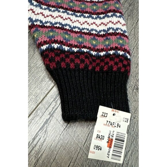 Northern Isles Sweater Cardigan Womens Large Fair Isle Patchwork Pockets 90s NEW - Picture 4 of 11